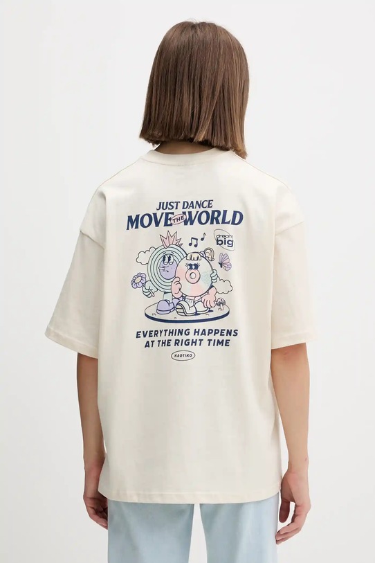 Kaotiko tricou din bumbac AR050.01S.G002 bej AW25