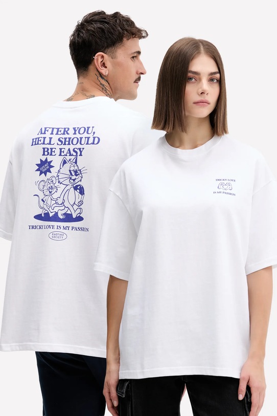 Kaotiko t-shirt bawełniany nadruk biały AR045.01S.G002