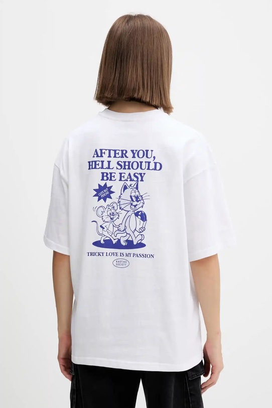 Kaotiko t-shirt bawełniany AR045.01S.G002 biały AW25