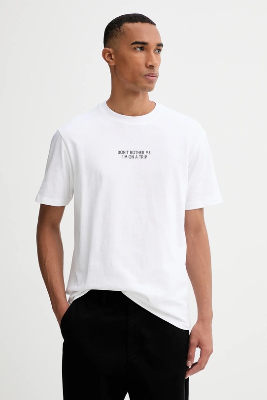 Kaotiko tricou din bumbac AR011.01S.G002 alb