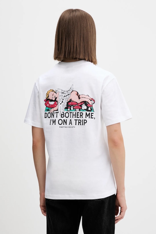 Kaotiko tricou din bumbac AR011.01S.G002 alb