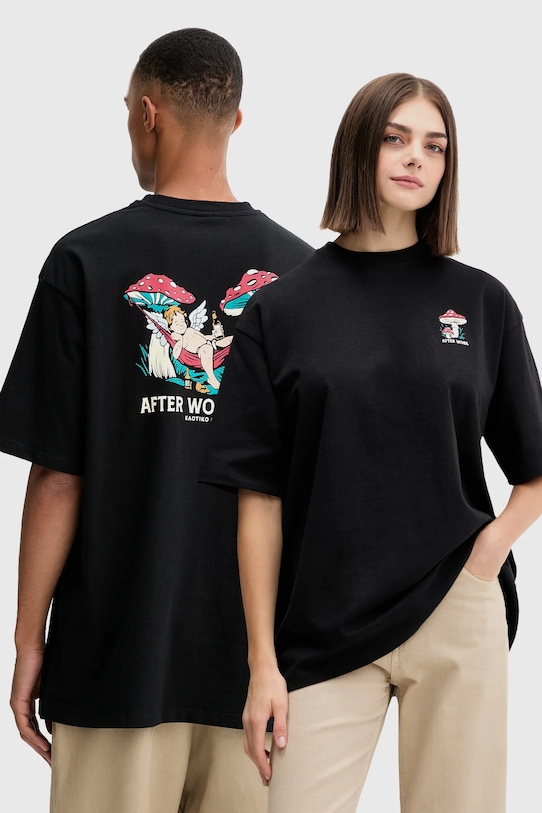 Kaotiko t-shirt bawełniany nadruk czarny AR003.01.G002