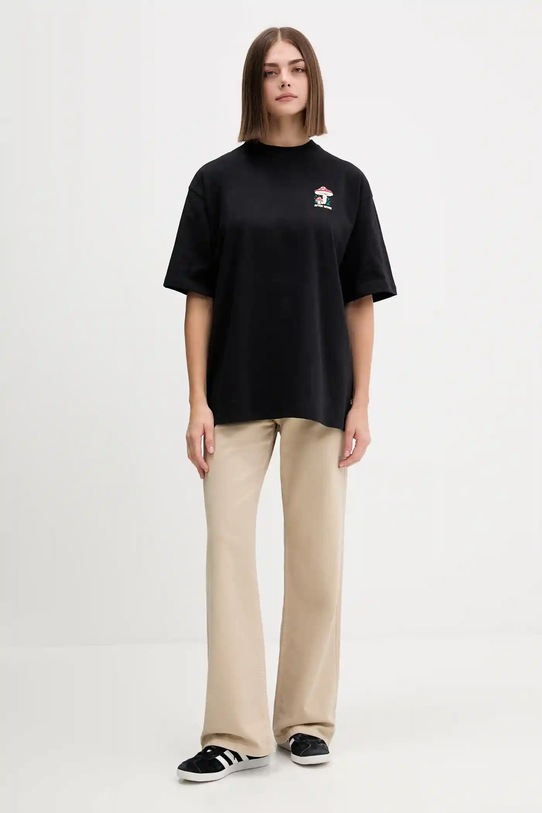 Kaotiko tricou din bumbac AR003.01.G002 negru AW25