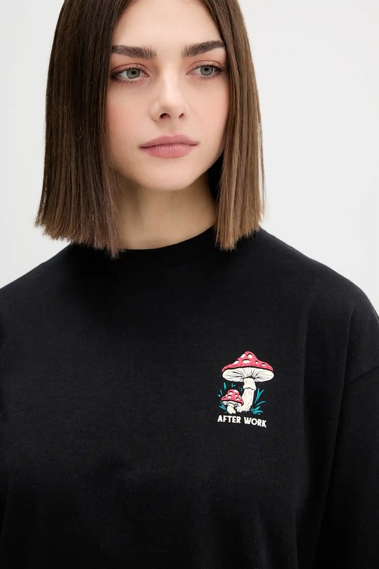 Kaotiko tricou din bumbac negru AR003.01.G002