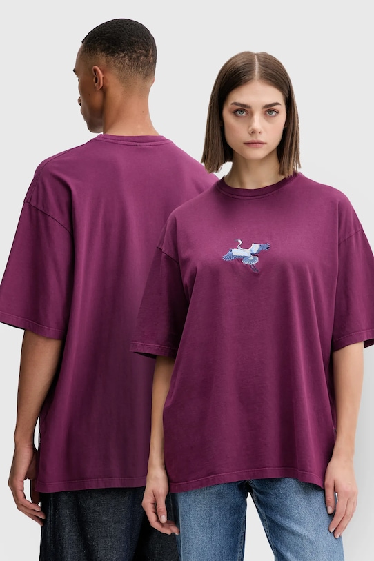 Kaotiko t-shirt bawełniany aplikacja fioletowy AR077.01.G002