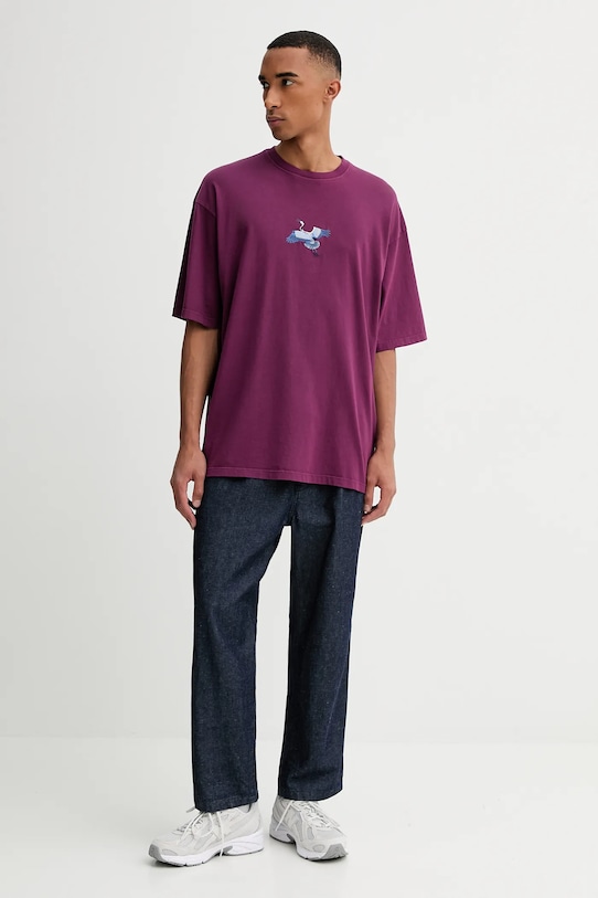 Kaotiko t-shirt bawełniany AR077.01.G002 fioletowy AW25