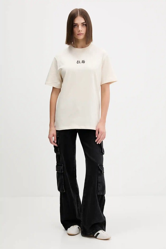 Kaotiko t-shirt bawełniany AR072.01S.G002 beżowy AW25