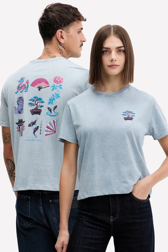 Kaotiko tricou din bumbac print albastru AR011.01.M002