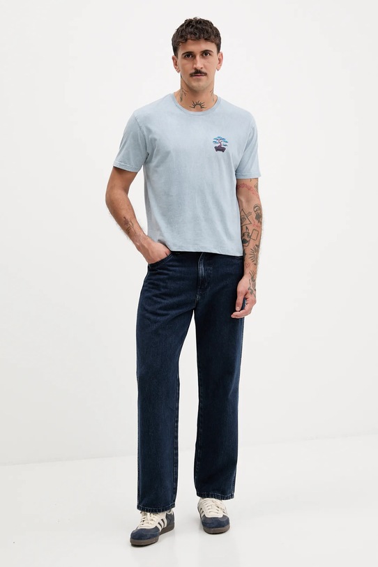 Kaotiko tricou din bumbac albastru AR011.01.M002