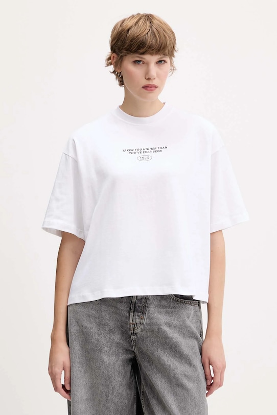 Bavlněné tričko Kaotiko AR023.01S.M002 bílá AW25