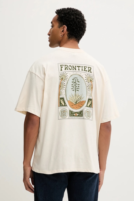 Βαμβακερό μπλουζάκι Kaotiko στάμπα μπεζ AR059.01S.G002