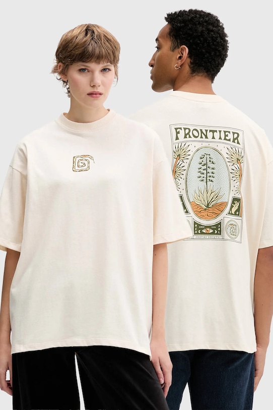 Kaotiko tricou din bumbac print bej AR059.01S.G002