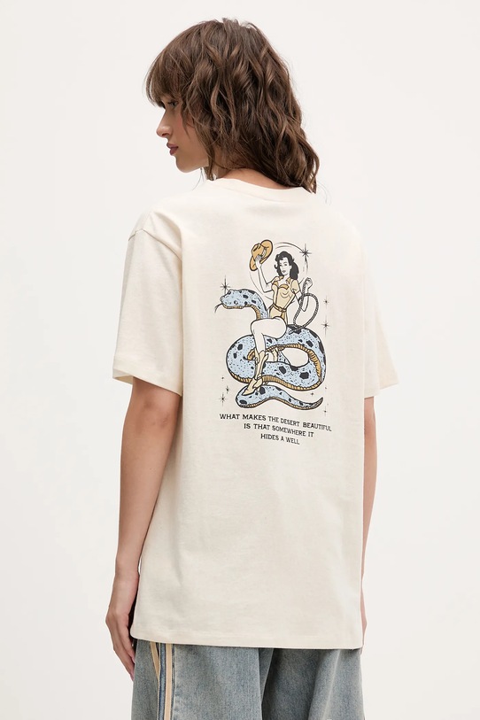 Kaotiko t-shirt bawełniany nadruk beżowy AR064.01S.G002