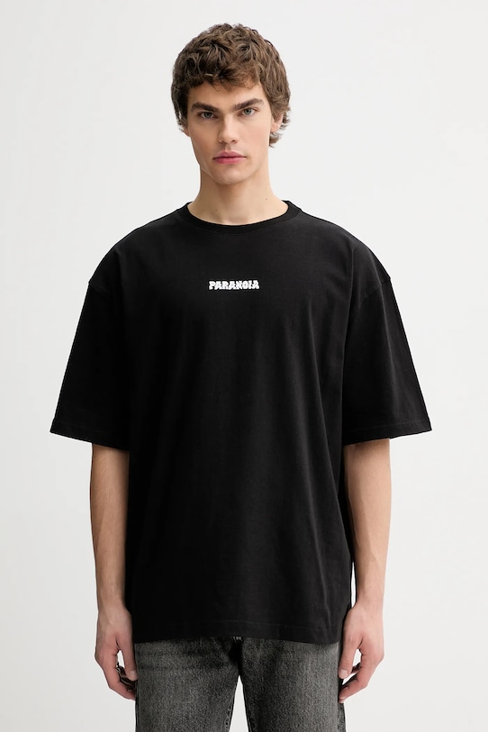 Kaotiko tricou din bumbac AR090.01.G002 negru AW25