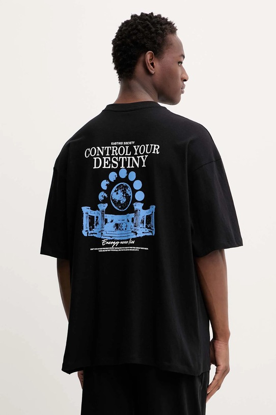 Kaotiko t-shirt bawełniany AR092.01.G002 czarny