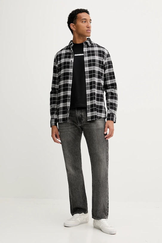 Bavlnené tričko Kaotiko AR018.01.M002 čierna AW25