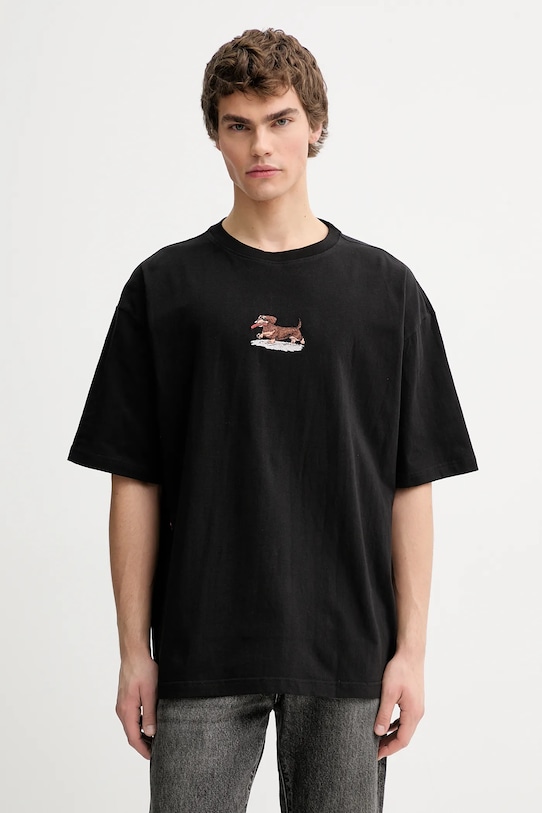 Kaotiko t-shirt in cotone rilassato nero AR052.02.G002