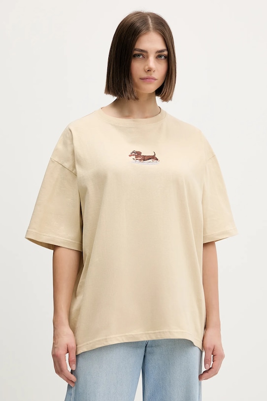 Kaotiko t-shirt bawełniany aplikacja beżowy AR052.01S.G002