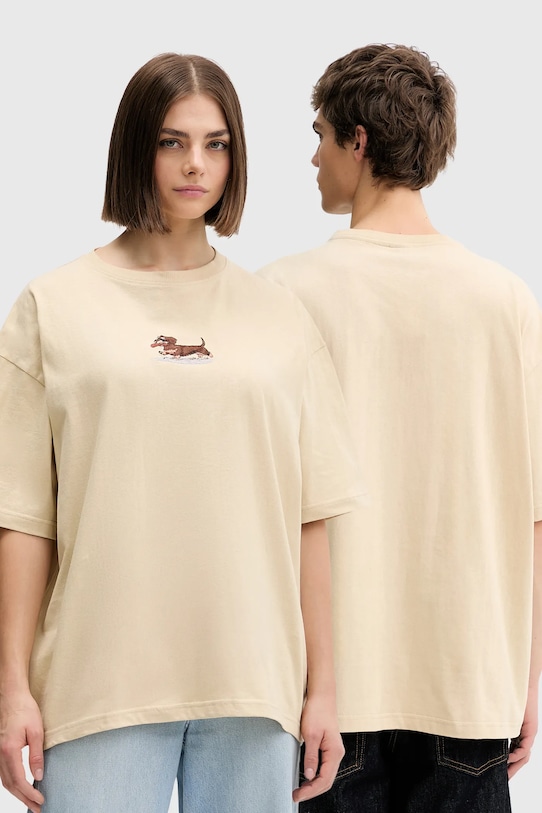 Kaotiko t-shirt bawełniany aplikacja beżowy AR052.01S.G002