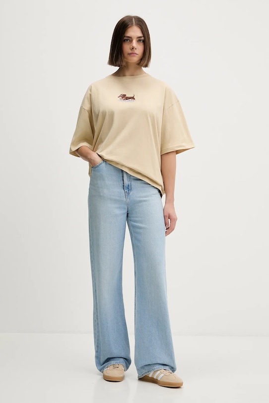 Odzież Kaotiko t-shirt bawełniany AR052.01S.G002 beżowy