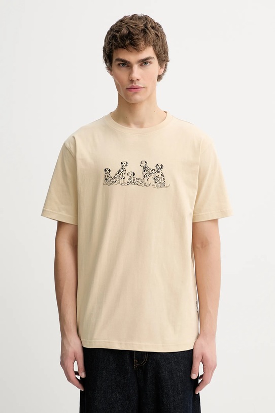 Kaotiko t-shirt bawełniany aplikacja beżowy AR054.01.G002