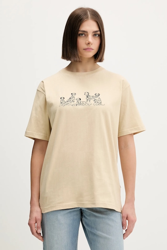 Памучна тениска Kaotiko AR054.01.G002 бежов AW25