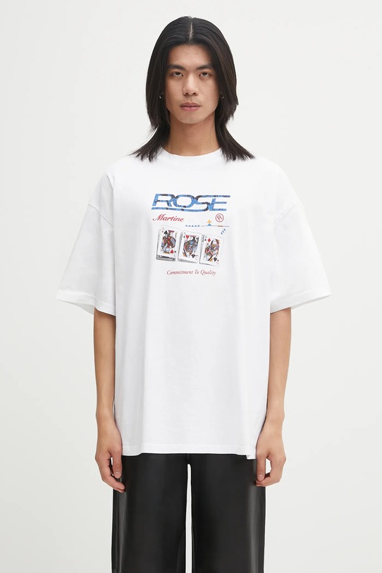 Бавовняна футболка Martine Rose Oversized S/S візерунок білий 621JE06000F