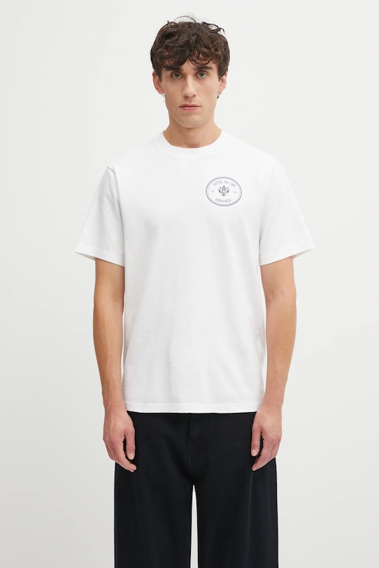 Sporty & Rich t-shirt bawełniany Eden Crest Kennedy nadruk biały TO043501621WH01