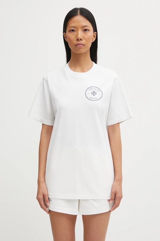 Sporty & Rich t-shirt bawełniany Eden Crest Kennedy TO043501621WH01 biały AW25