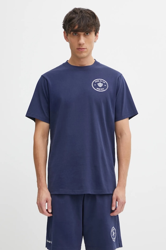 Sporty & Rich t-shirt bawełniany Kennedy Crest nadruk granatowy TO04360666BL106