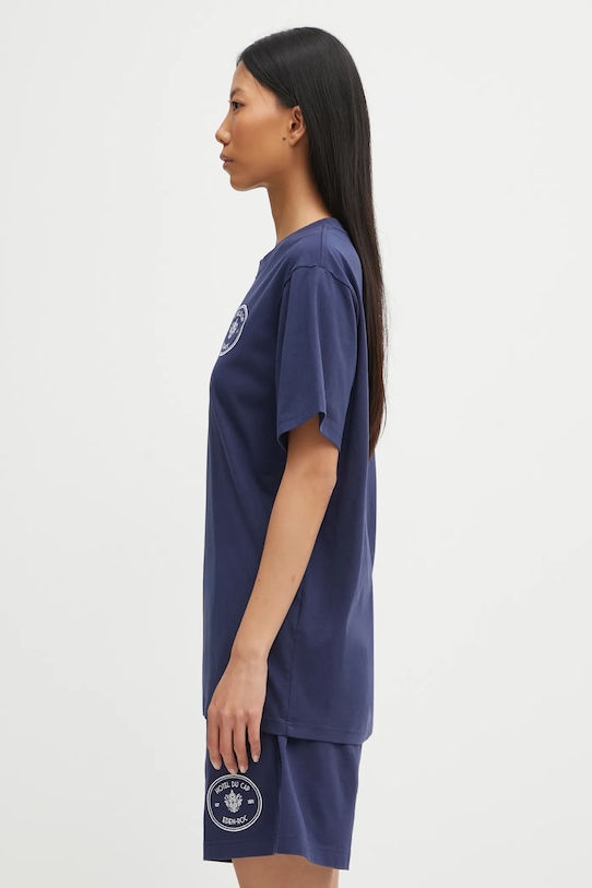 Sporty & Rich t-shirt bawełniany Kennedy Crest granatowy TO04360666BL106