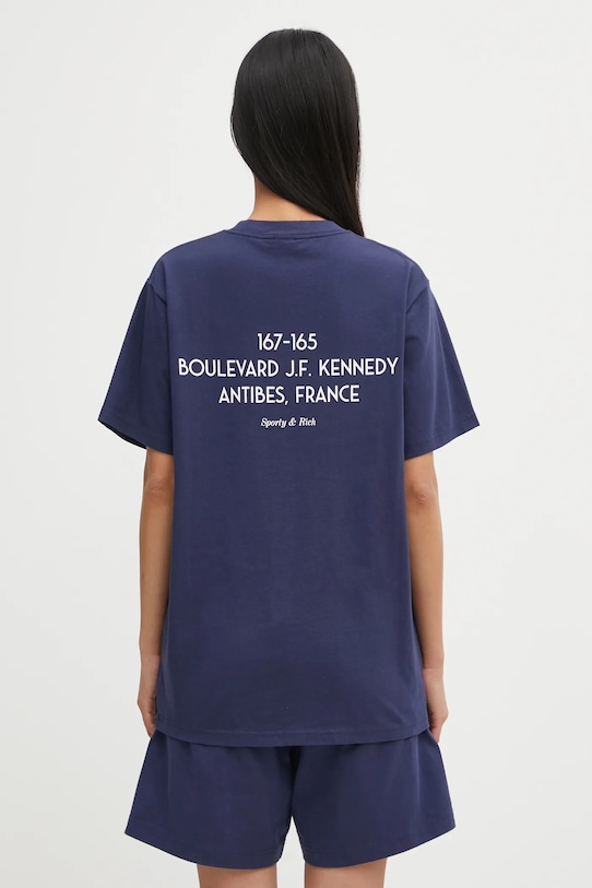 Sporty & Rich t-shirt bawełniany Kennedy Crest TO04360666BL106