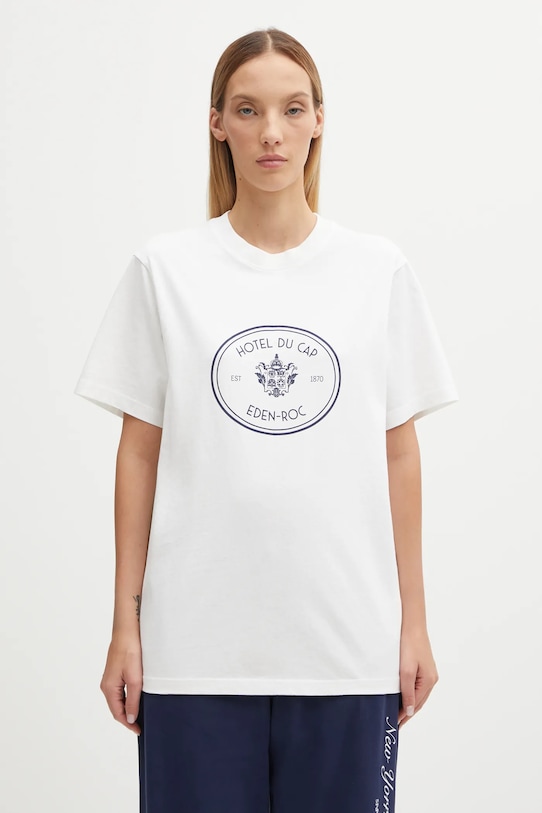 Sporty & Rich t-shirt bawełniany Eden Crest TO04360666WH01 biały AW25