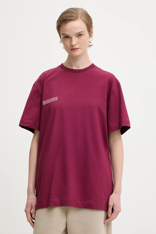 Pangaia t-shirt bawełniany nadruk bordowy 10000287..