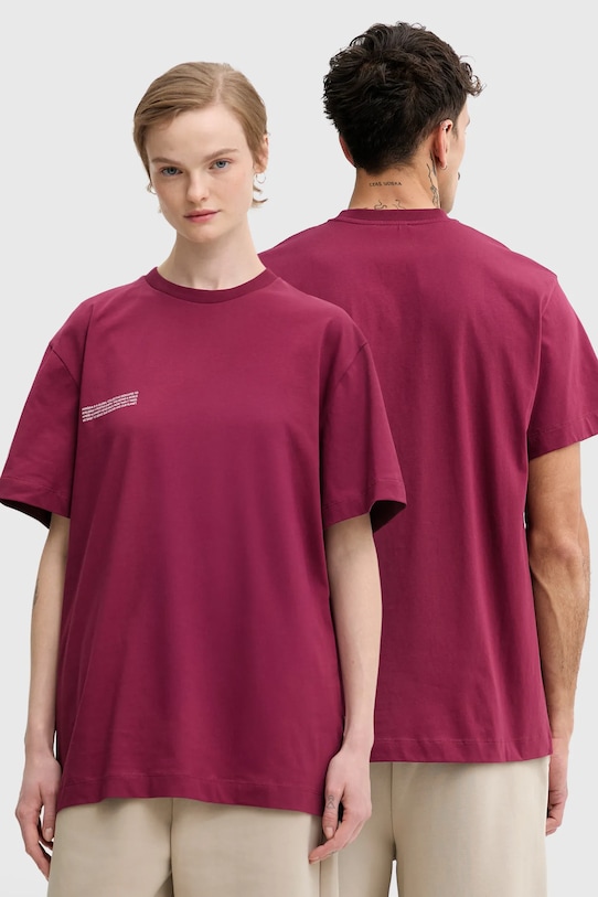 Pangaia t-shirt bawełniany nadruk bordowy 10000287..