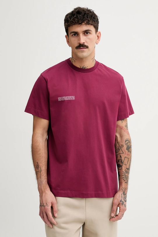 Pangaia t-shirt bawełniany bordowy 10000287..