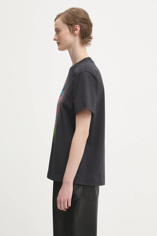 GANNI t-shirt bawełniany Basic Cotton Jersey Neon Kitty szary T4340