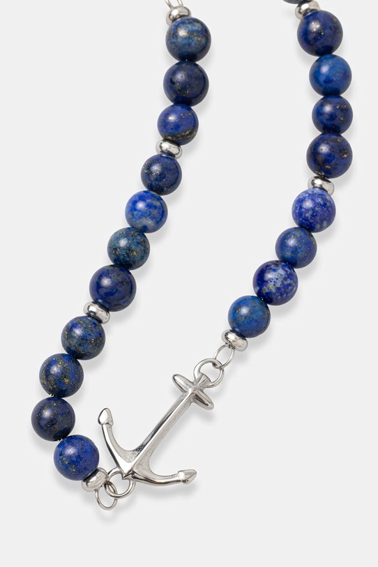 HUGO náramek pánský z nerezové oceli s Lapisem Lazuli E-BEADS5-BRA 50566275 modrá AW26