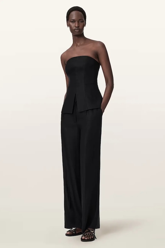 Abbigliamento AllSaints camicetta corsetto da donna in viscosa CHARLEY W051QE nero