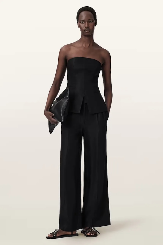 AllSaints camicetta corsetto da donna in viscosa CHARLEY W051QE nero