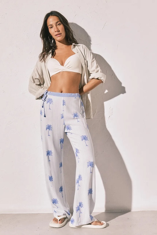 Women'secret pyžamové kalhoty dámské z viskózy 3703235 bílá AW26