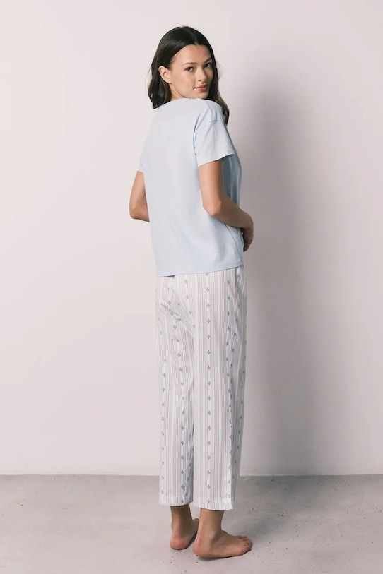 women'secret kétrészes pizsama női pamut 3593072 kék AW26