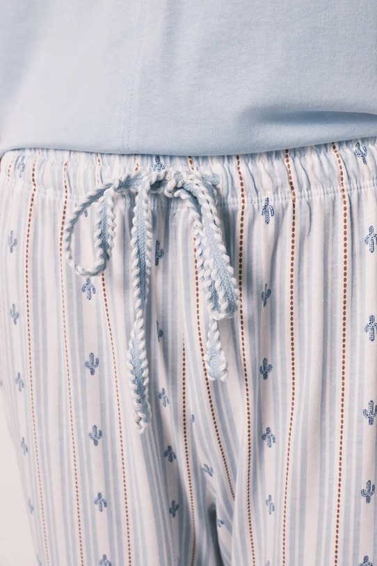 women'secret dvoudílné pyžamo dámské bavlněné 3593072 modrá