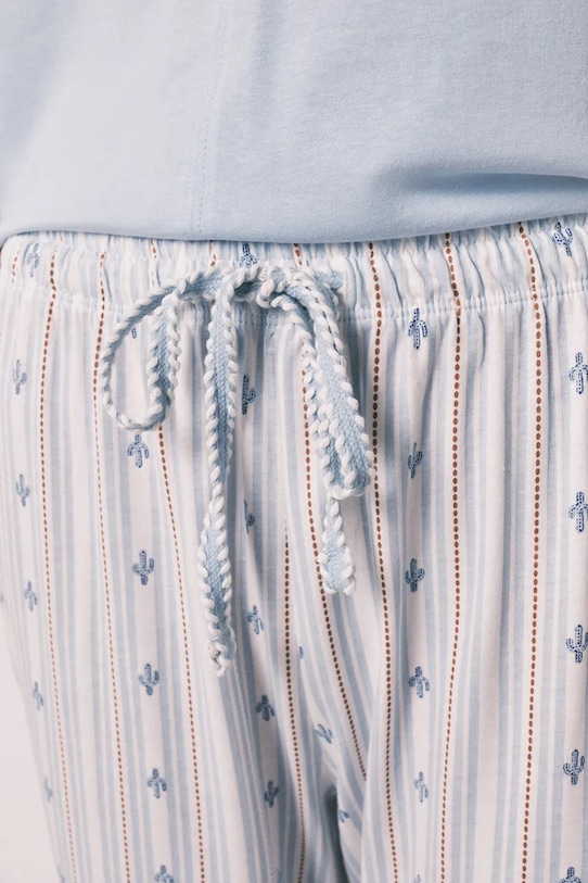 women'secret kétrészes pizsama női pamut 3593072 kék