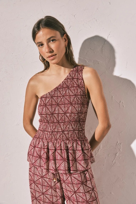 Women'secret női pizsama felső burgundia 3273321