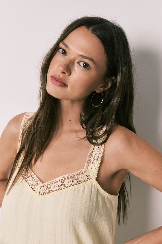 Women'secret Camicia da notte da donna con viscosa 4363635 giallo