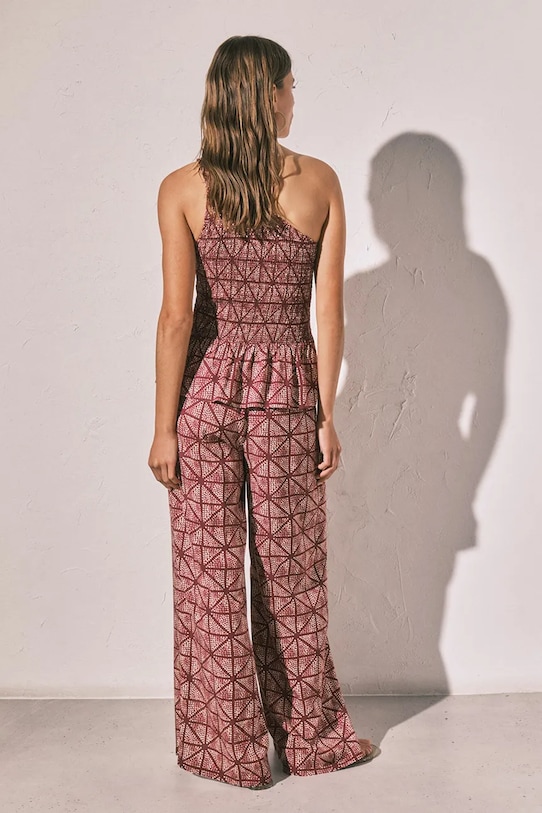 Îmbrăcăminte women'secret Pantaloni de pijama de damă din vâscoză 3703261 burgundia