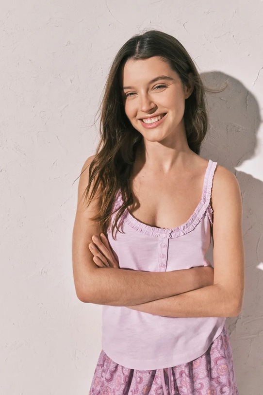 women'secret női pamut pizsama top lila 3273299