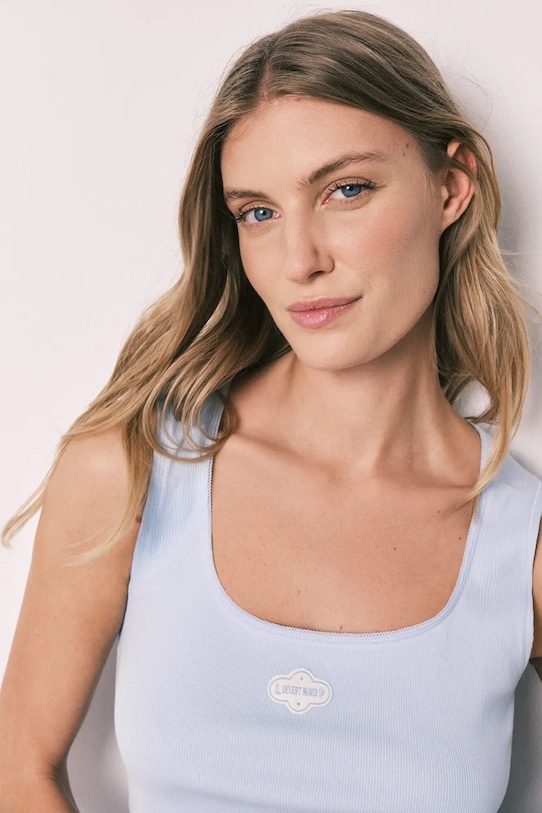 women'secret kétrészes női pizsama pamut elasztánnal 3593060 kék