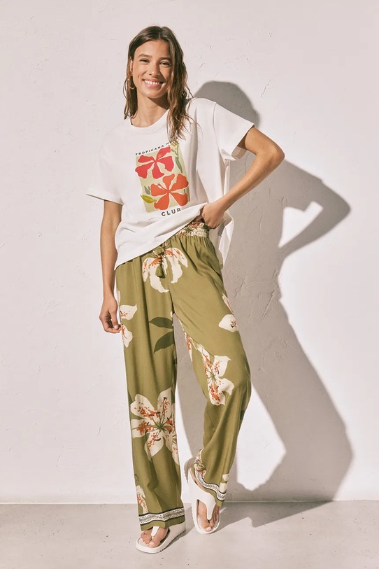 Oblečení women'secret tričkové pyžamo dámské bavlněné 3273307 béžová